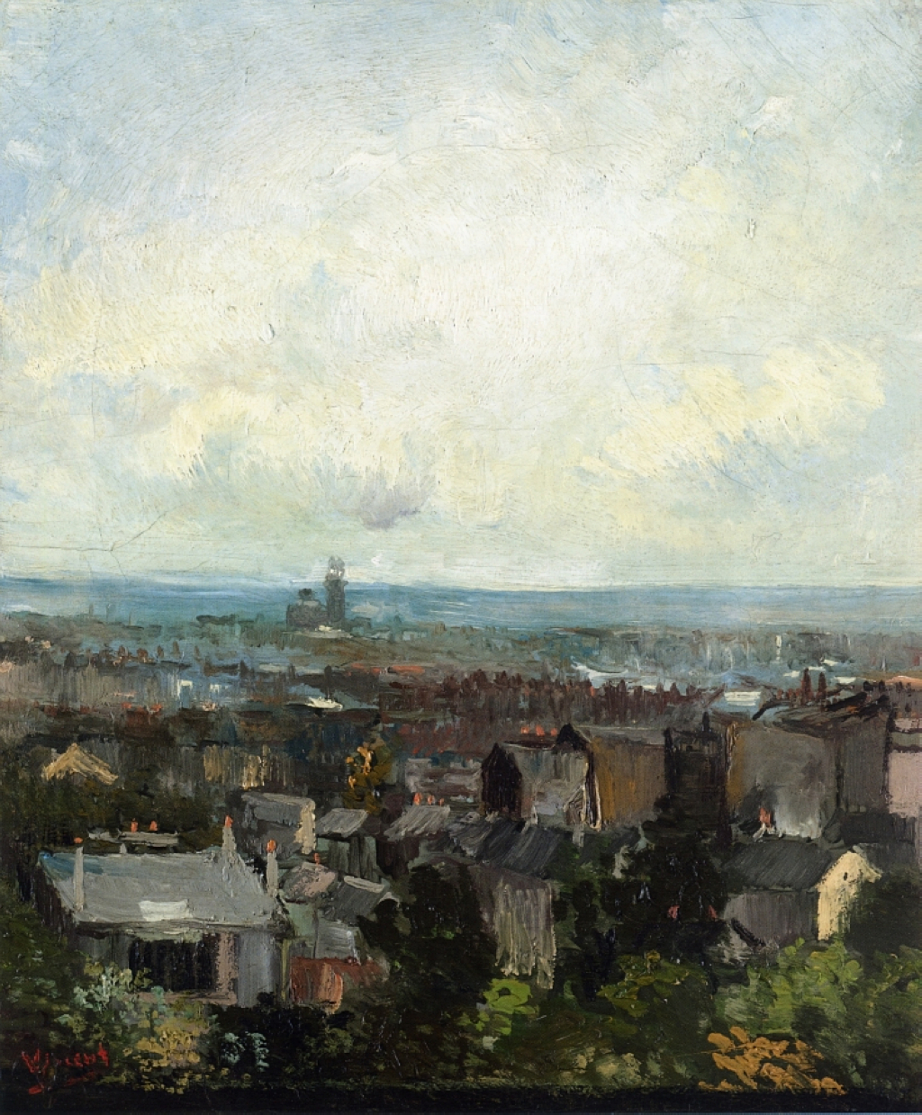 View of Paris from near Montmartre (1886) Vincent van Gogh tablo - Dekolata