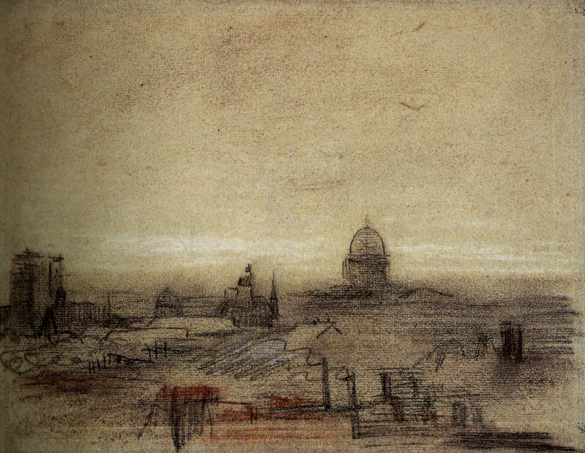 View of Paris with Notre Dame and the Pantheon (1886) – Vincent van Gogh Tablo