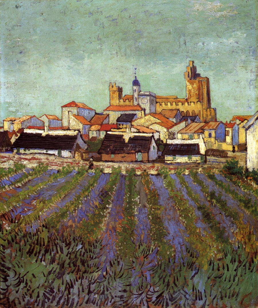 View of Saintes Maries (1888) Vincent van Gogh tablo - Dekolata