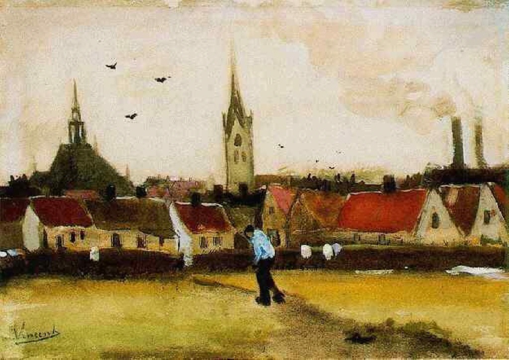 View of The Hague with the New Church (1882) Vincent van Gogh tablo - Dekolata