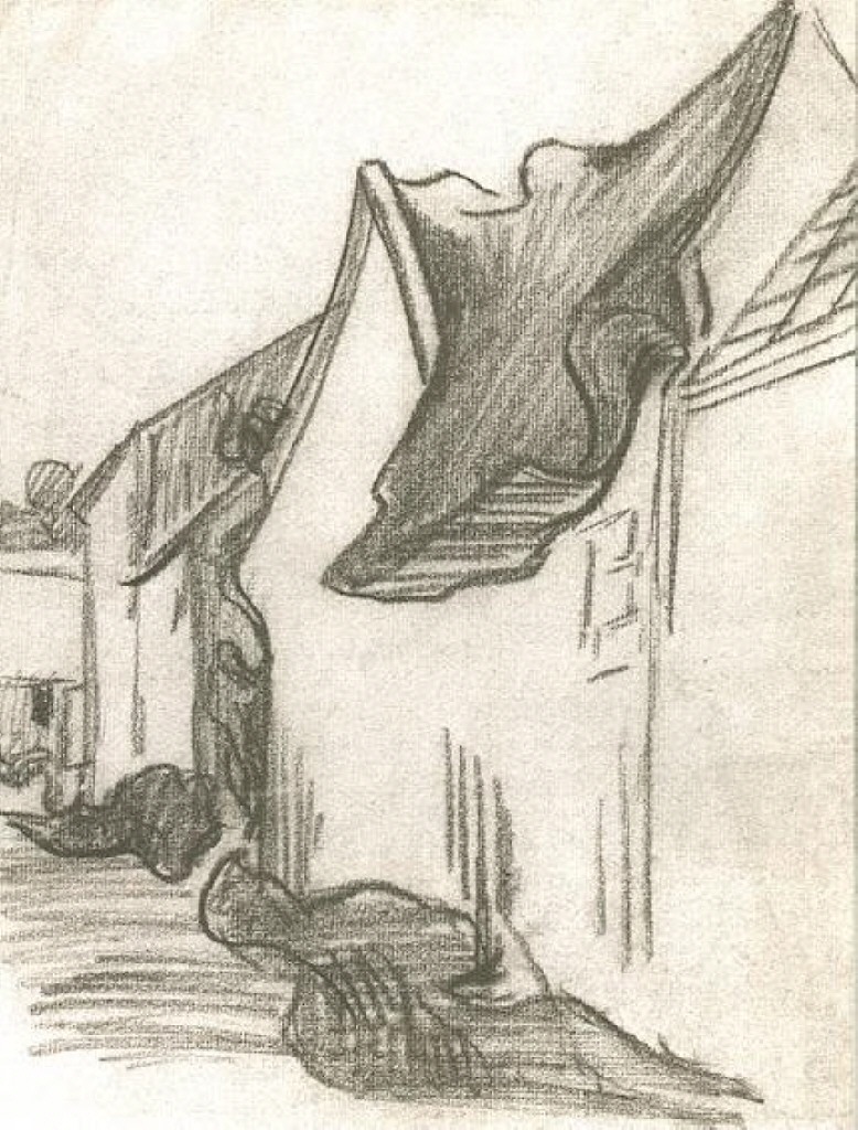 Village Street, Sketch (1890) Vincent van Gogh tablo - Dekolata