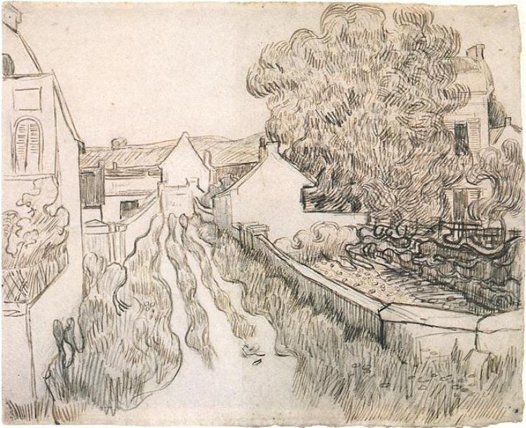 Village Street (1890) Vincent van Gogh tablo - Dekolata