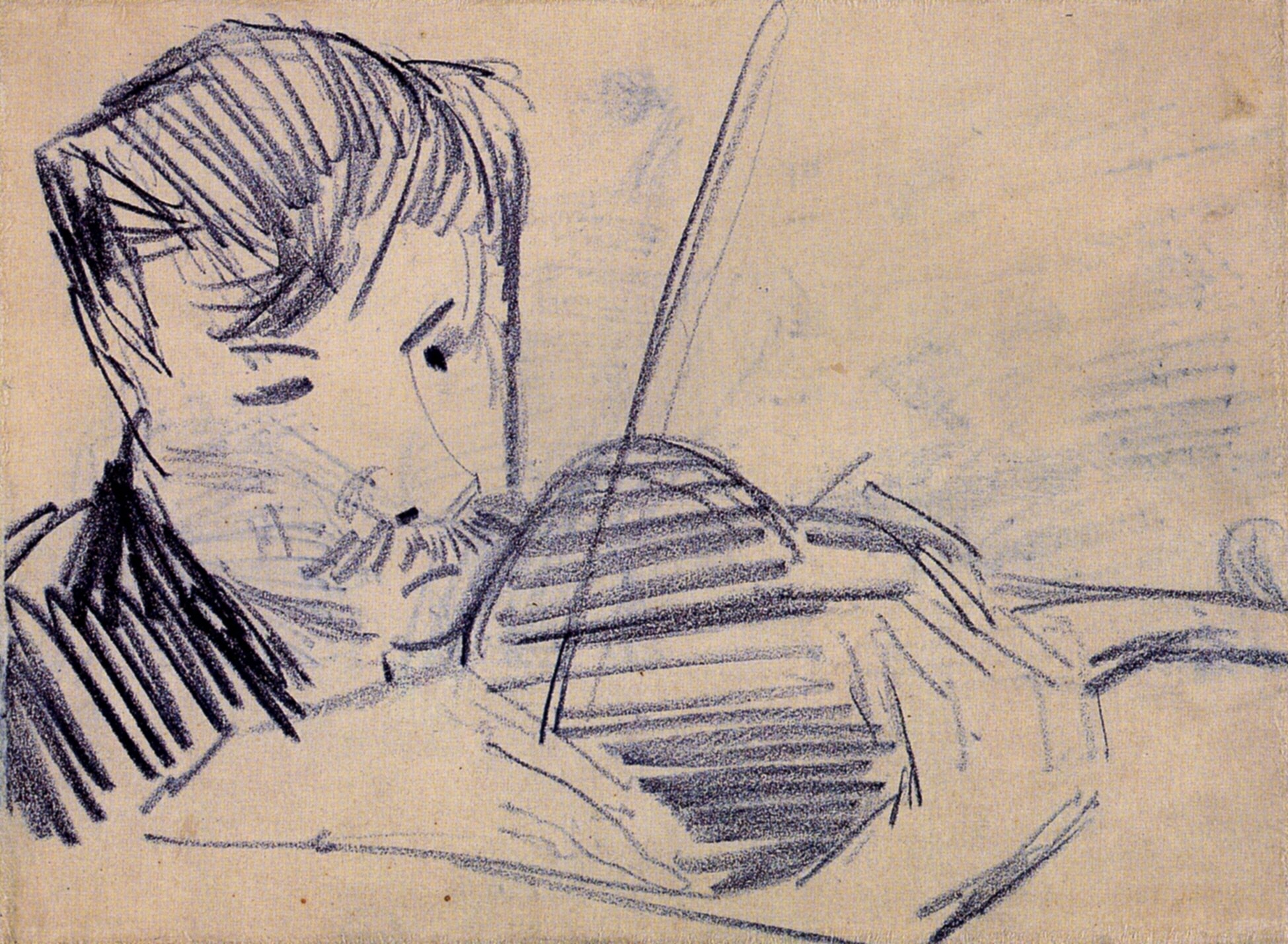 Violinist Seen from the Front (1887) Vincent van Gogh tablo - Dekolata