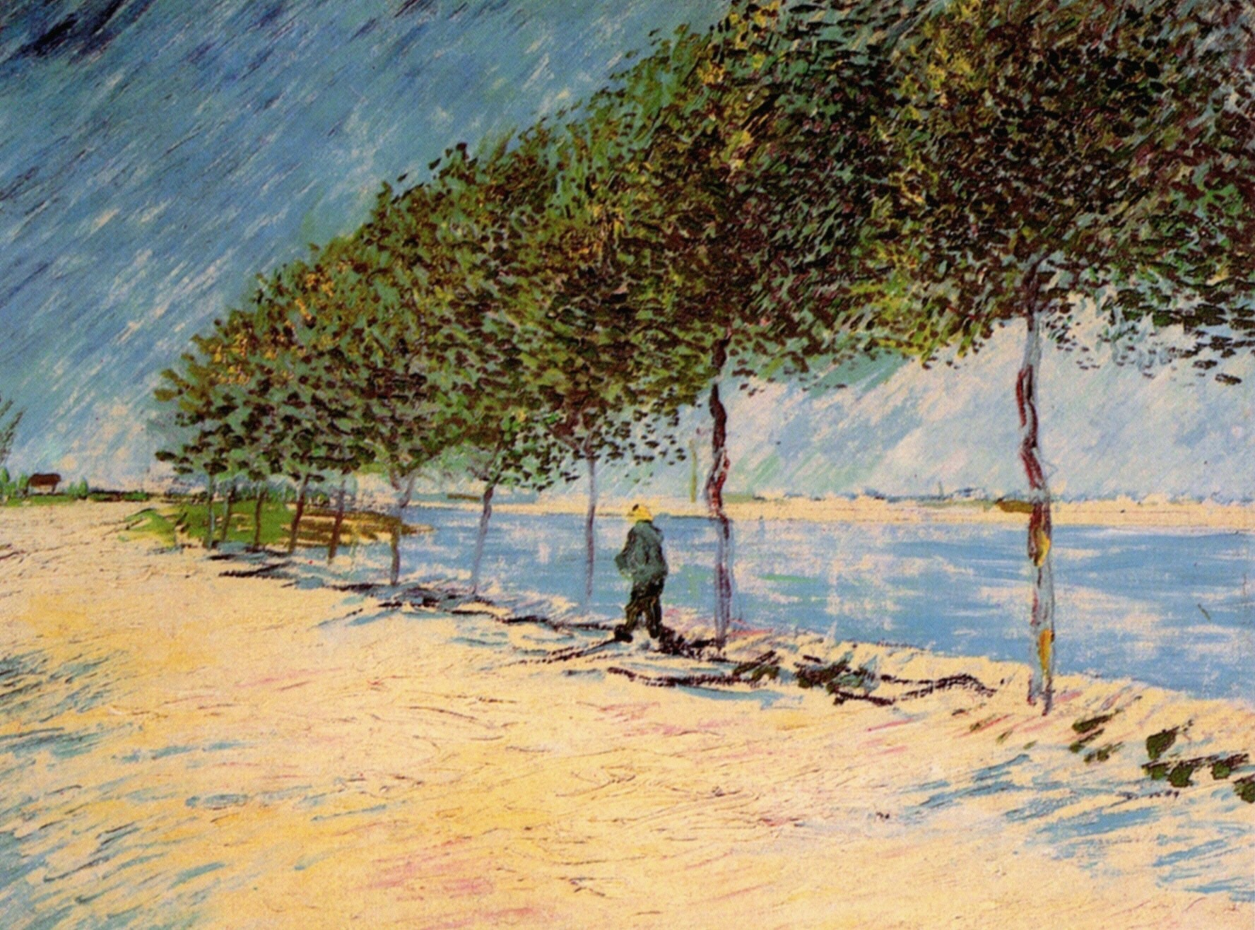 Walk Along the Banks of the Seine Near Asnieres (1887) Vincent van Gogh tablo - Dekolata