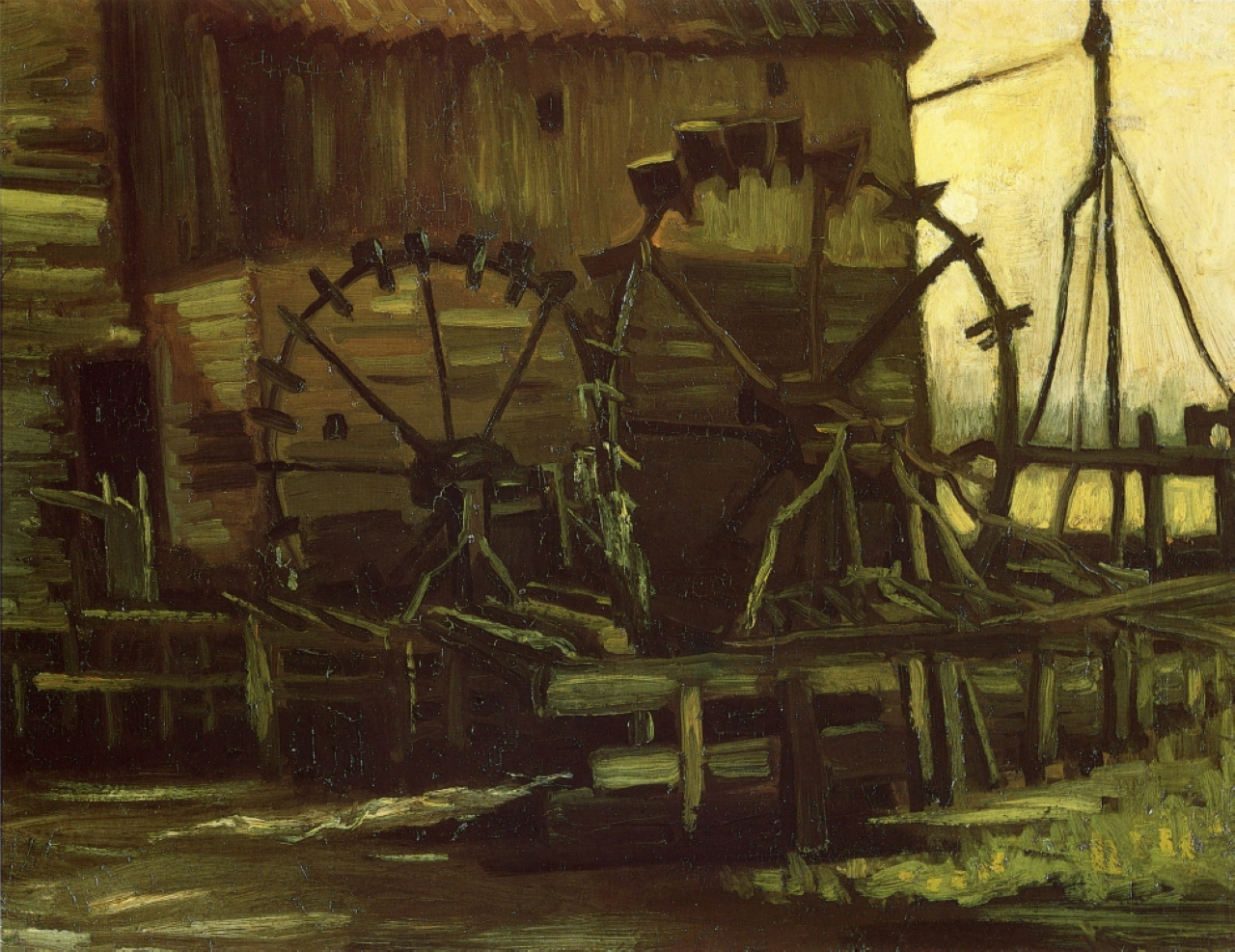 Water Wheels of Mill at Gennep (1884) Vincent van Gogh tablo - Dekolata