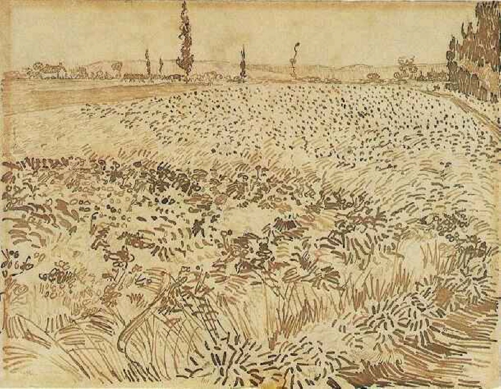 Wheat Field (1888) – Vincent van Gogh Tablo