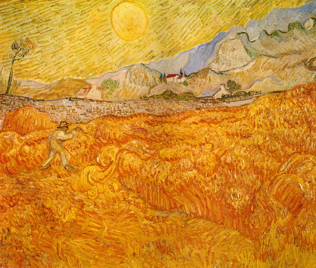 Wheat Field behind Saint Paul Hospital with a Reaper (1889) Vincent van Gogh tablo - Dekolata