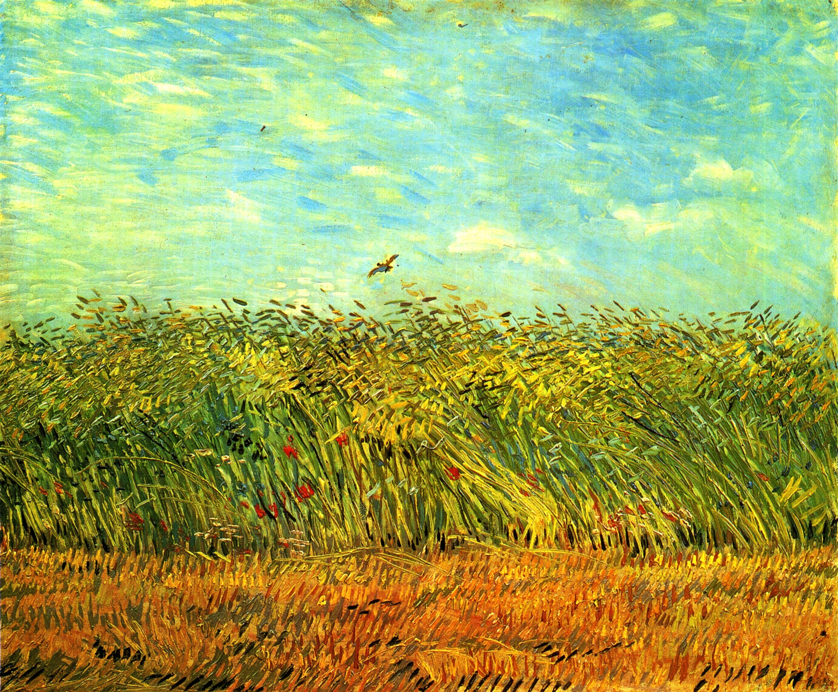 Wheat Field with a Lark (1887) Vincent van Gogh tablo - Dekolata