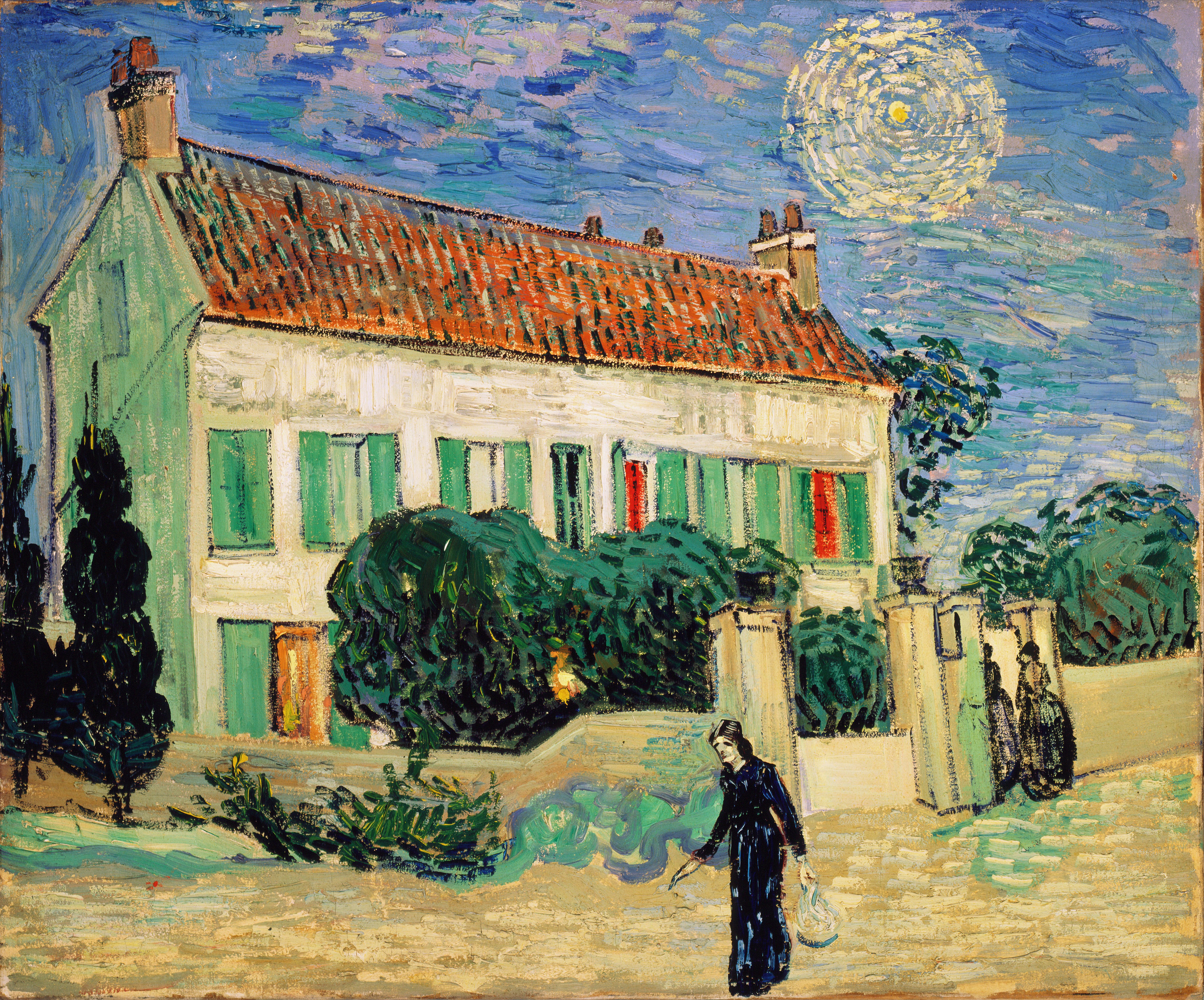 White House at Night (1890) Vincent van Gogh tablo - Dekolata