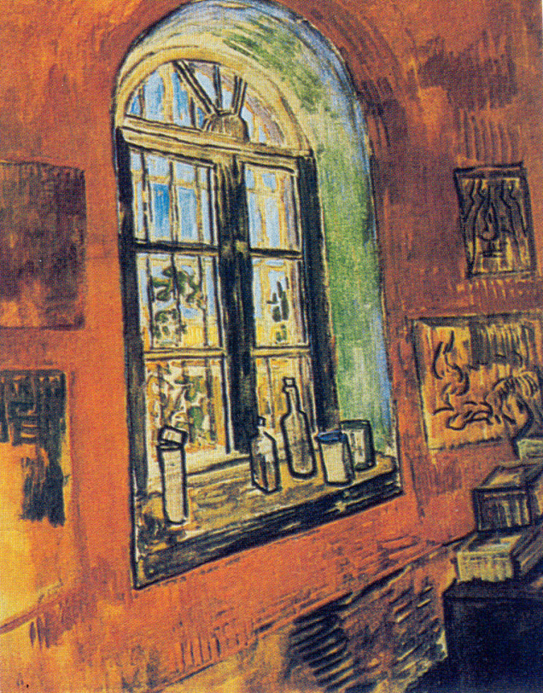 Window of Vincent's Studio at the Asylum (1889) Vincent van Gogh tablo - Dekolata