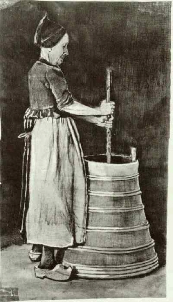 Woman Churning Butter (1881) – Vincent van Gogh Tablo
