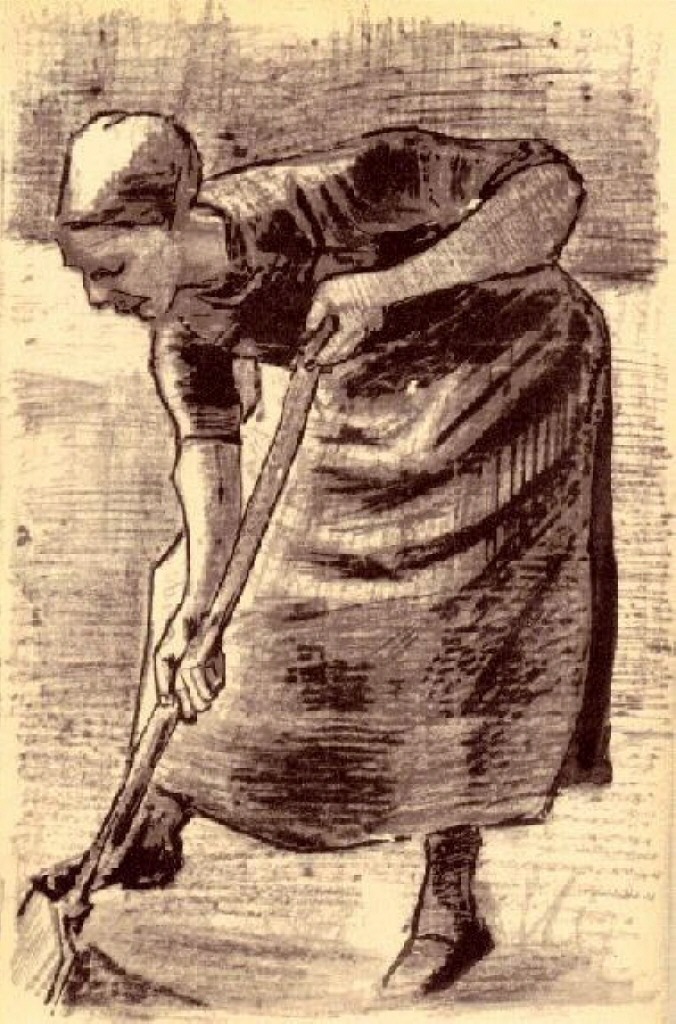 Woman Digging (1883) Vincent van Gogh tablo - Dekolata