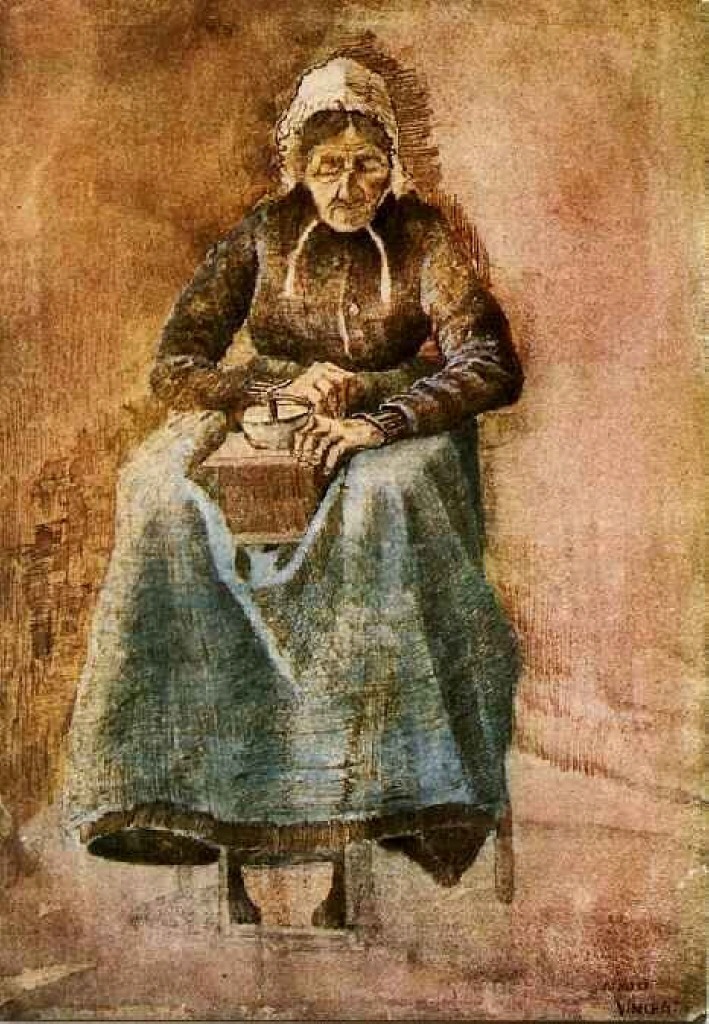 Woman Grinding Coffee (1881) Vincent van Gogh tablo - Dekolata