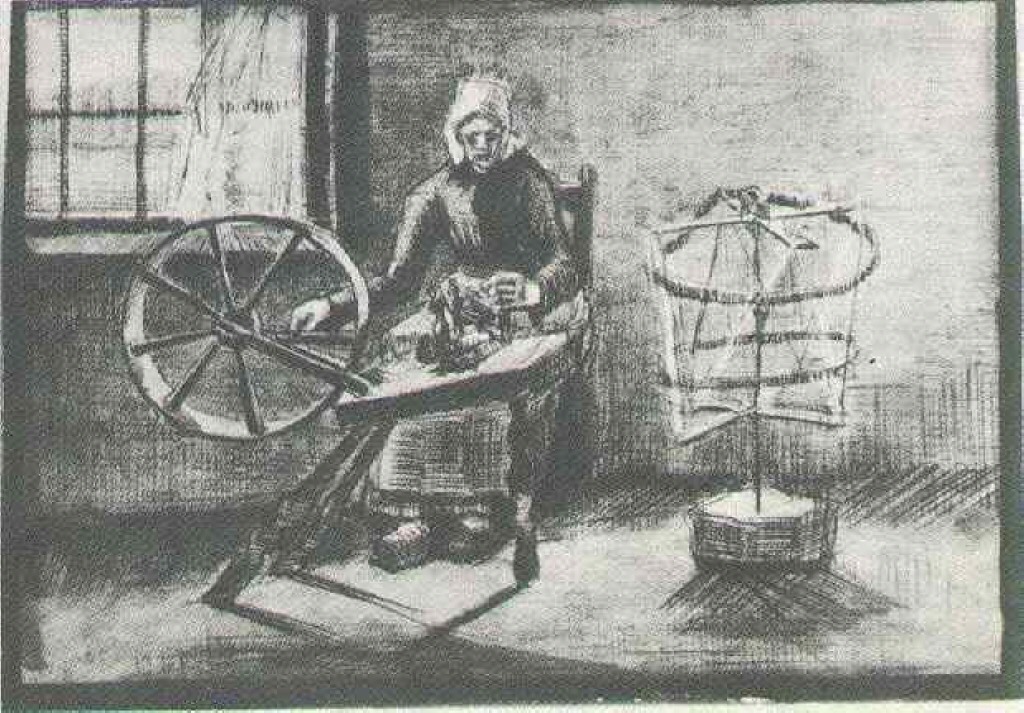 Woman Reeling Yarn (1884) Vincent van Gogh tablo - Dekolata