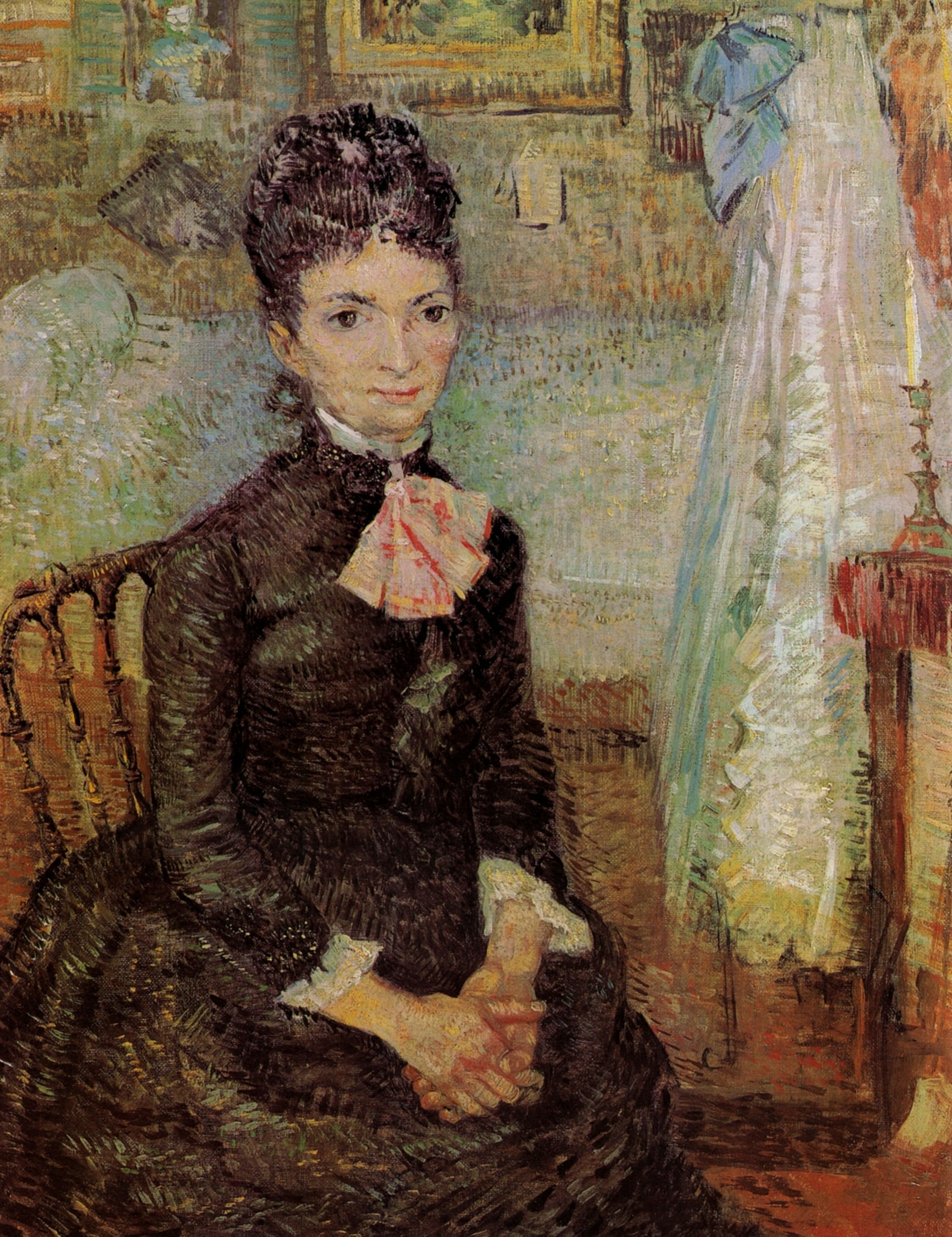 Woman Sitting by a Cradle (1887) Vincent van Gogh tablo - Dekolata