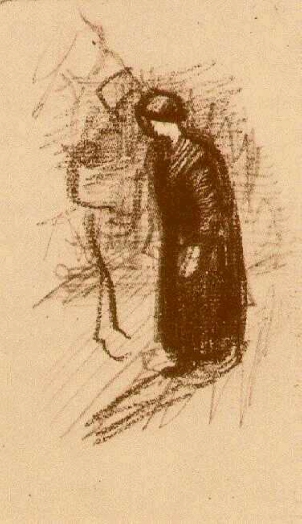 Woman in Dark Dress, Walking (1886) Vincent van Gogh tablo - Dekolata