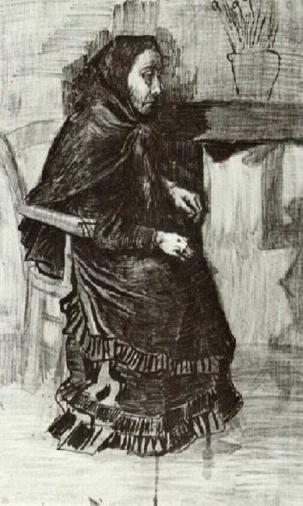Woman in a Dark Dress (Sien's Mother) (1882) Vincent van Gogh tablo - Dekolata