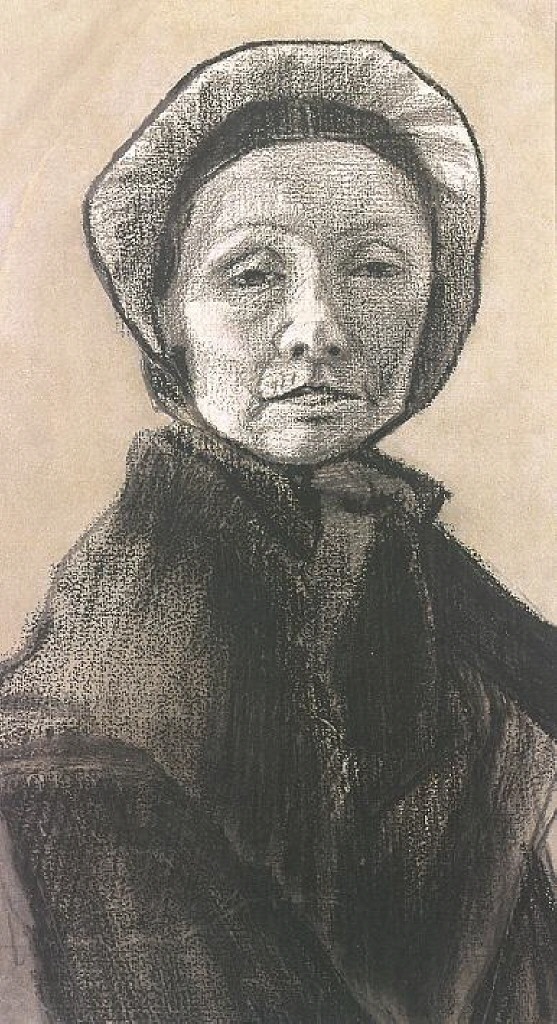 Woman with Dark Cap, Sien's Mother (1882) Vincent van Gogh tablo - Dekolata