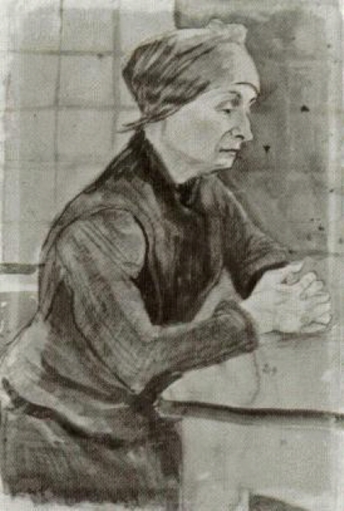 Woman with Folded Hands, Half Length (1883) Vincent van Gogh tablo - Dekolata