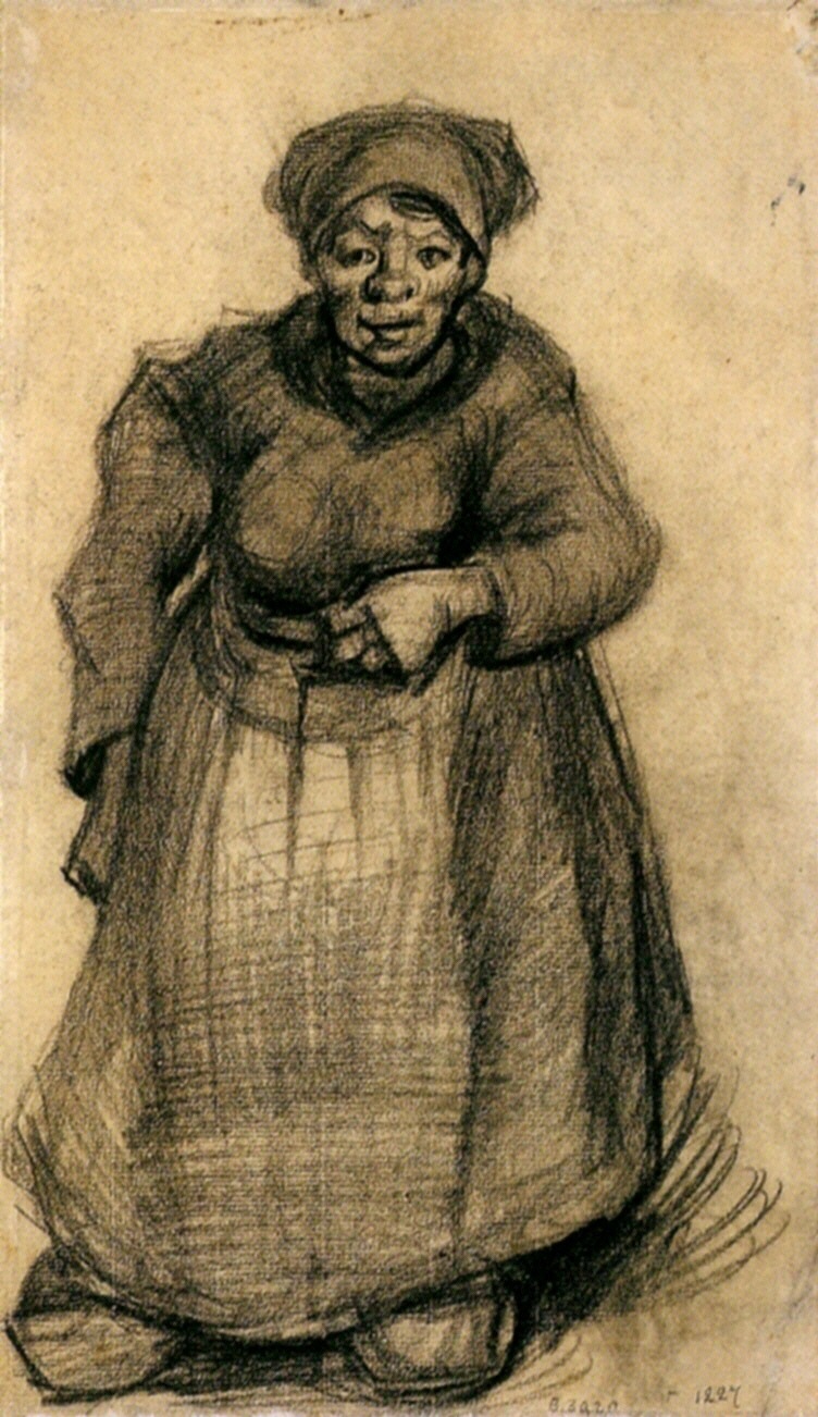 Woman with Her Left Arm Raised (1885) – Vincent van Gogh Tablo