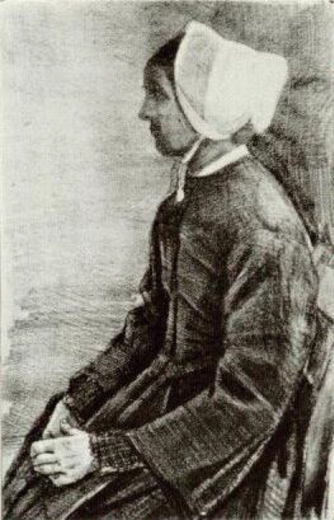 Woman with White Bonnet, Sien's Mother (1883) Vincent van Gogh tablo - Dekolata