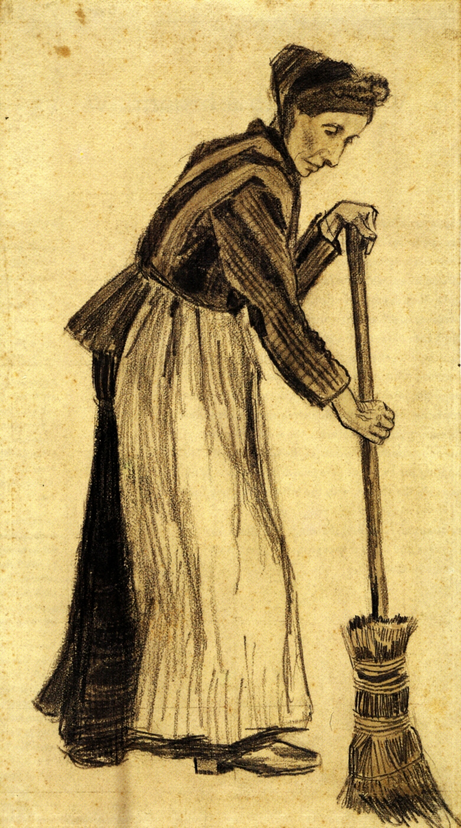 Woman with a Broom (1882) Vincent van Gogh tablo - Dekolata