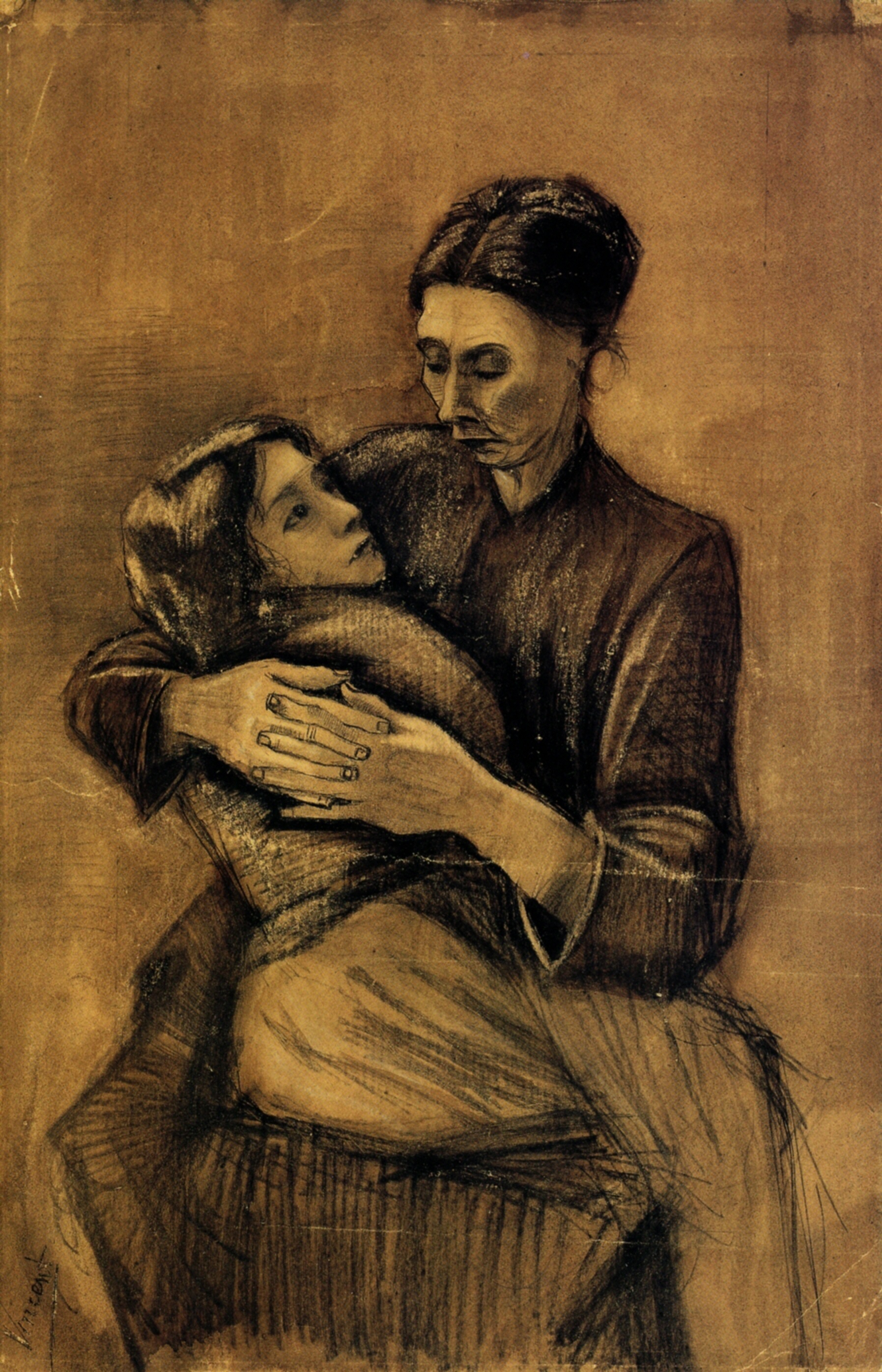 Woman with a Child on Her Lap (1883) Vincent van Gogh tablo - Dekolata