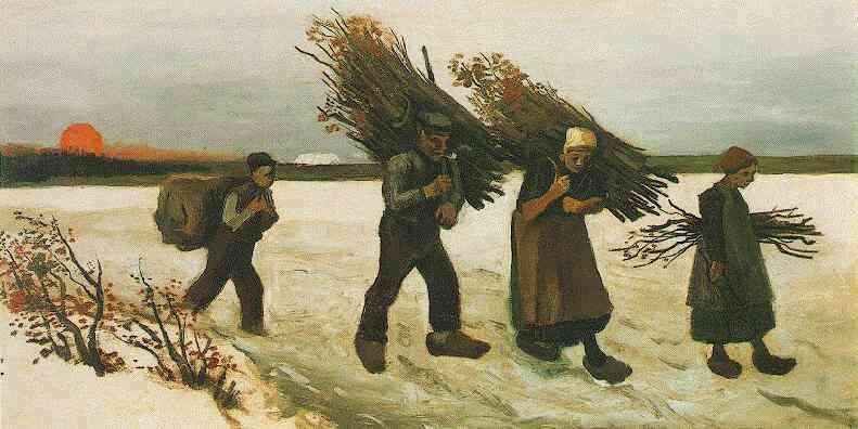 Wood Gatherers In The Snow (1884) Vincent van Gogh tablo - Dekolata