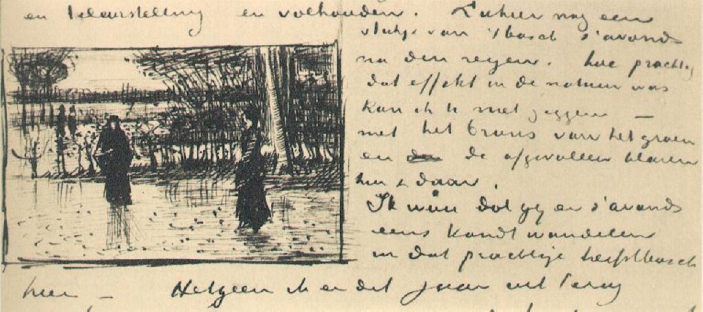 Woody Landscape After the Rain (1882) Vincent van Gogh tablo - Dekolata