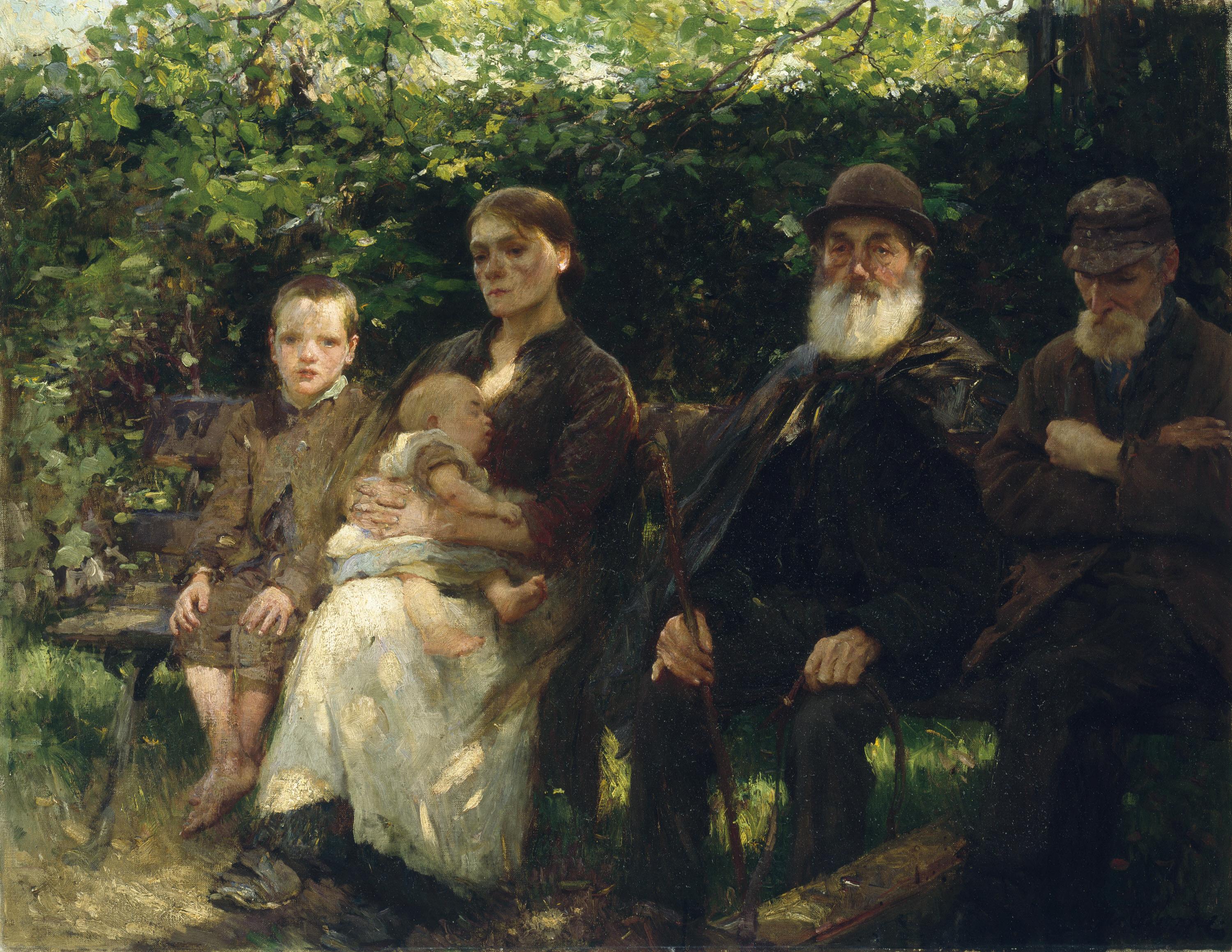 In a Dublin Park, Light and Shade (1895) Walter Osborne tablo - Dekolata