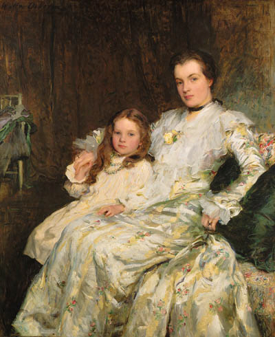 Portrait of Mrs Chadwyck healy and Her Daughter (1901) – Walter Osborne Tablo