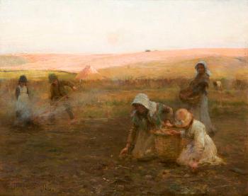 Potato Gathering (1888) Walter Osborne tablo - Dekolata