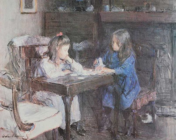 The Card Builders Walter Osborne tablo - Dekolata