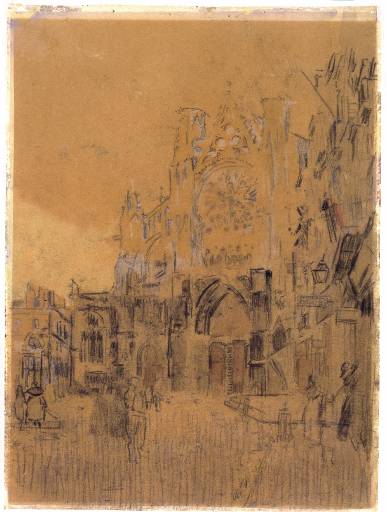 Dieppe, Study No. 2, Facade of Saint Jacques Tower (1899) Walter Sickert tablo - Dekolata