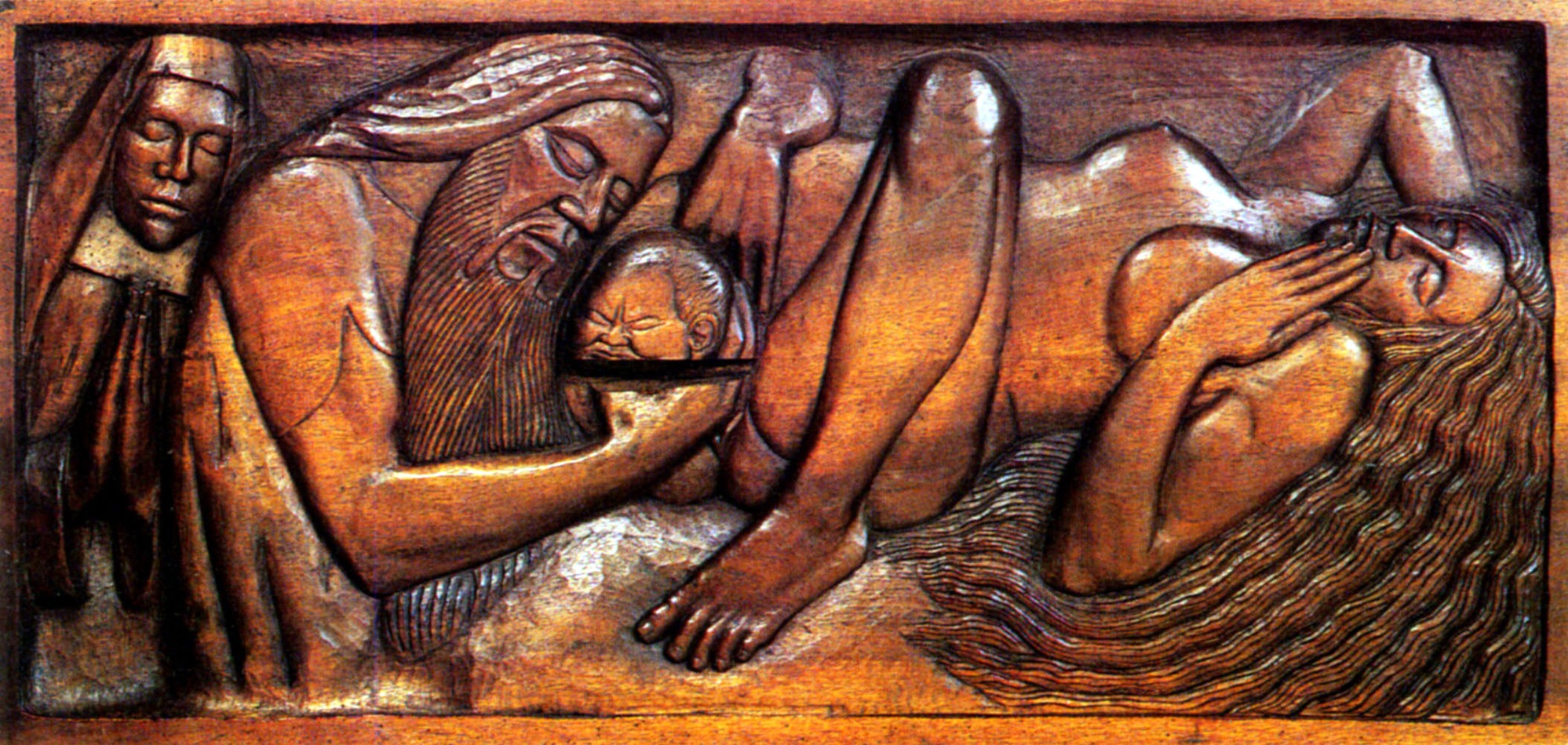 Birth, wooden bed panel (1894) Georges Lacombe tablo - Dekolata