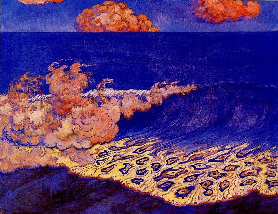 Blue seascape, Wave Effect Georges Lacombe tablo - Dekolata