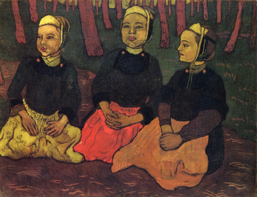 Three Breton Women in the Forest (1894) Georges Lacombe tablo - Dekolata