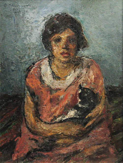 Girl With Cat – Gheorghe Petrașcu Tablo