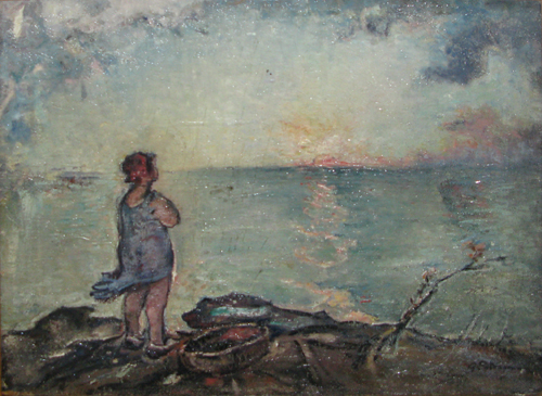 Girl on the Seashore Gheorghe Petrașcu tablo - Dekolata