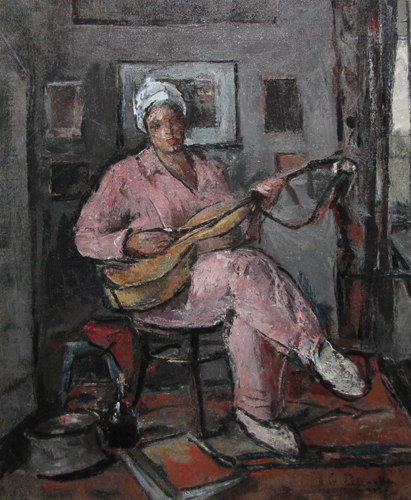 Woman With Guitar (1932) Gheorghe Petrașcu tablo - Dekolata