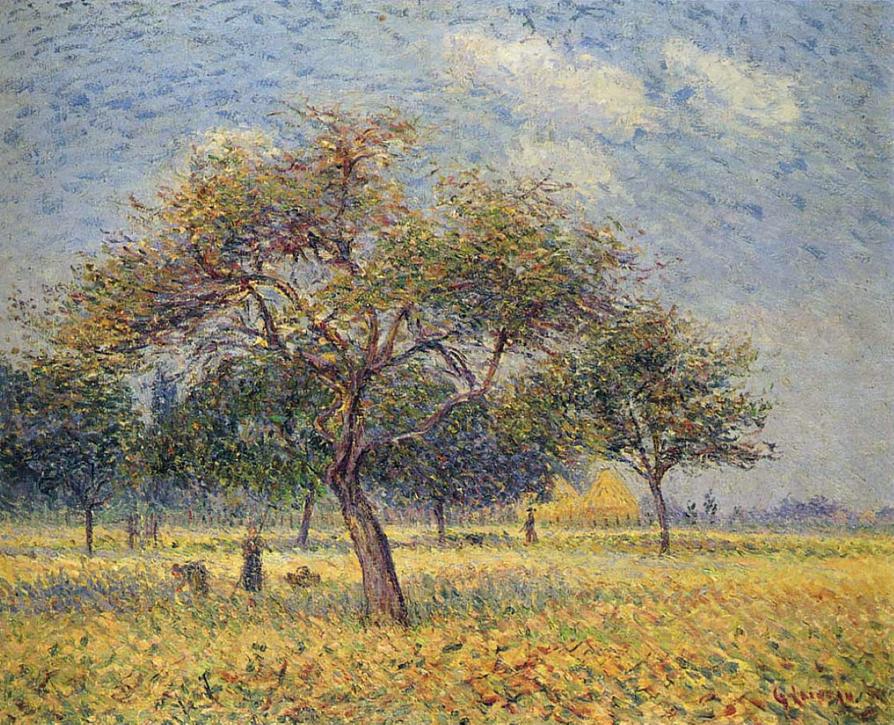 Apple Trees in October (1898) Gustave Loiseau tablo - Dekolata
