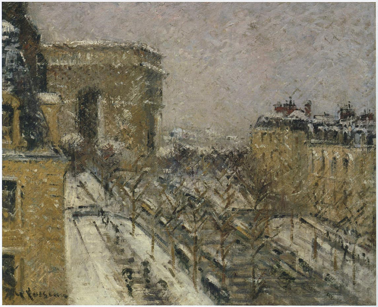 Arc de Triomphe in the Snow Gustave Loiseau tablo - Dekolata