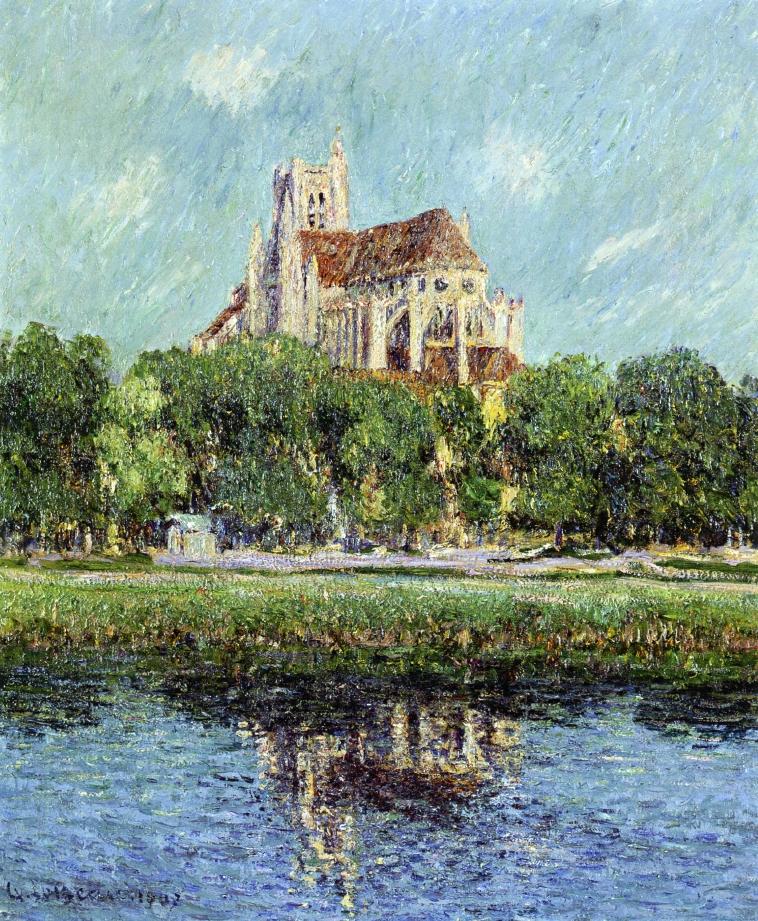 Auxerre Cathedral (1907) Gustave Loiseau tablo - Dekolata