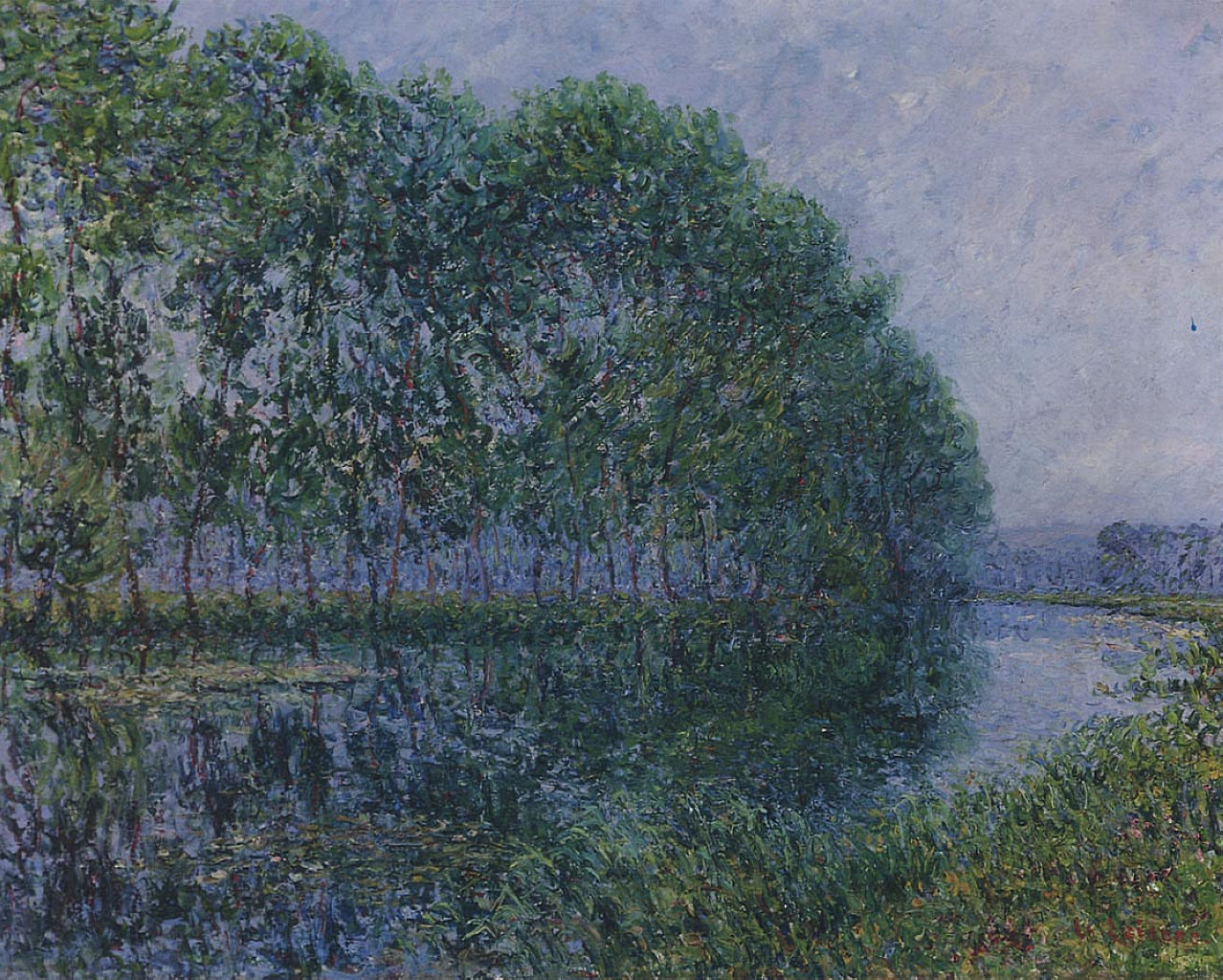 By the Eure River in Summer (1902) Gustave Loiseau tablo - Dekolata