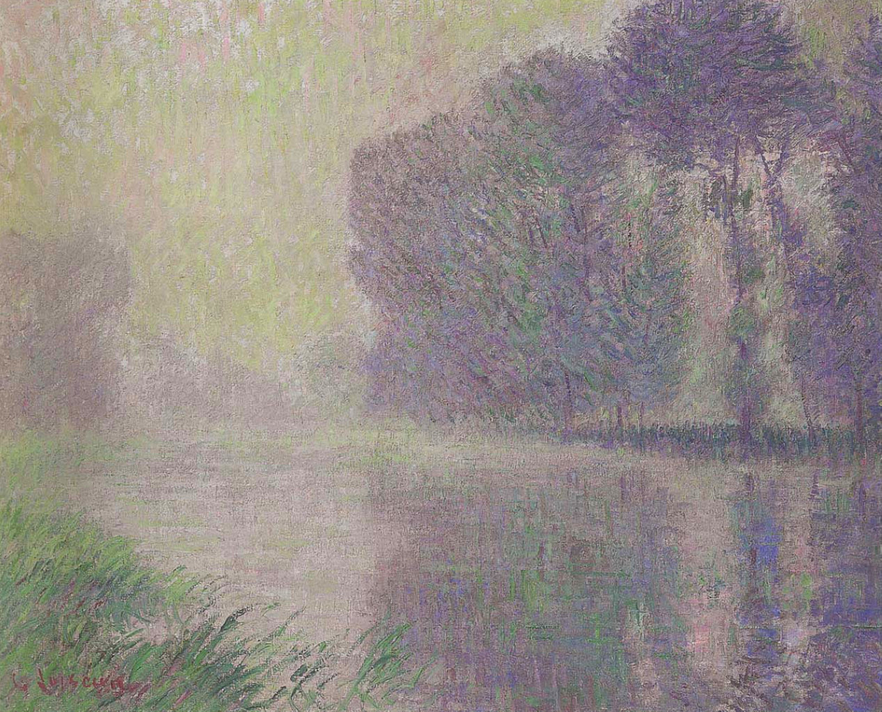 By the River Eure Gustave Loiseau tablo - Dekolata