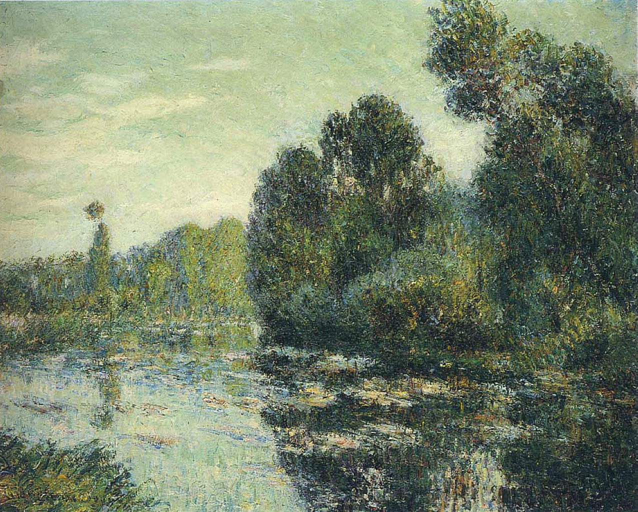 By the River Eure (1906) Gustave Loiseau tablo - Dekolata
