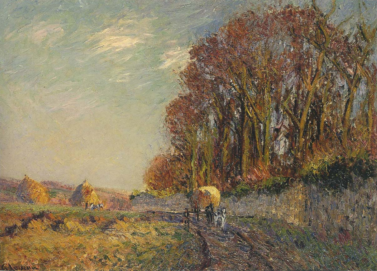 Cart in an Autumn Landscape Gustave Loiseau tablo - Dekolata