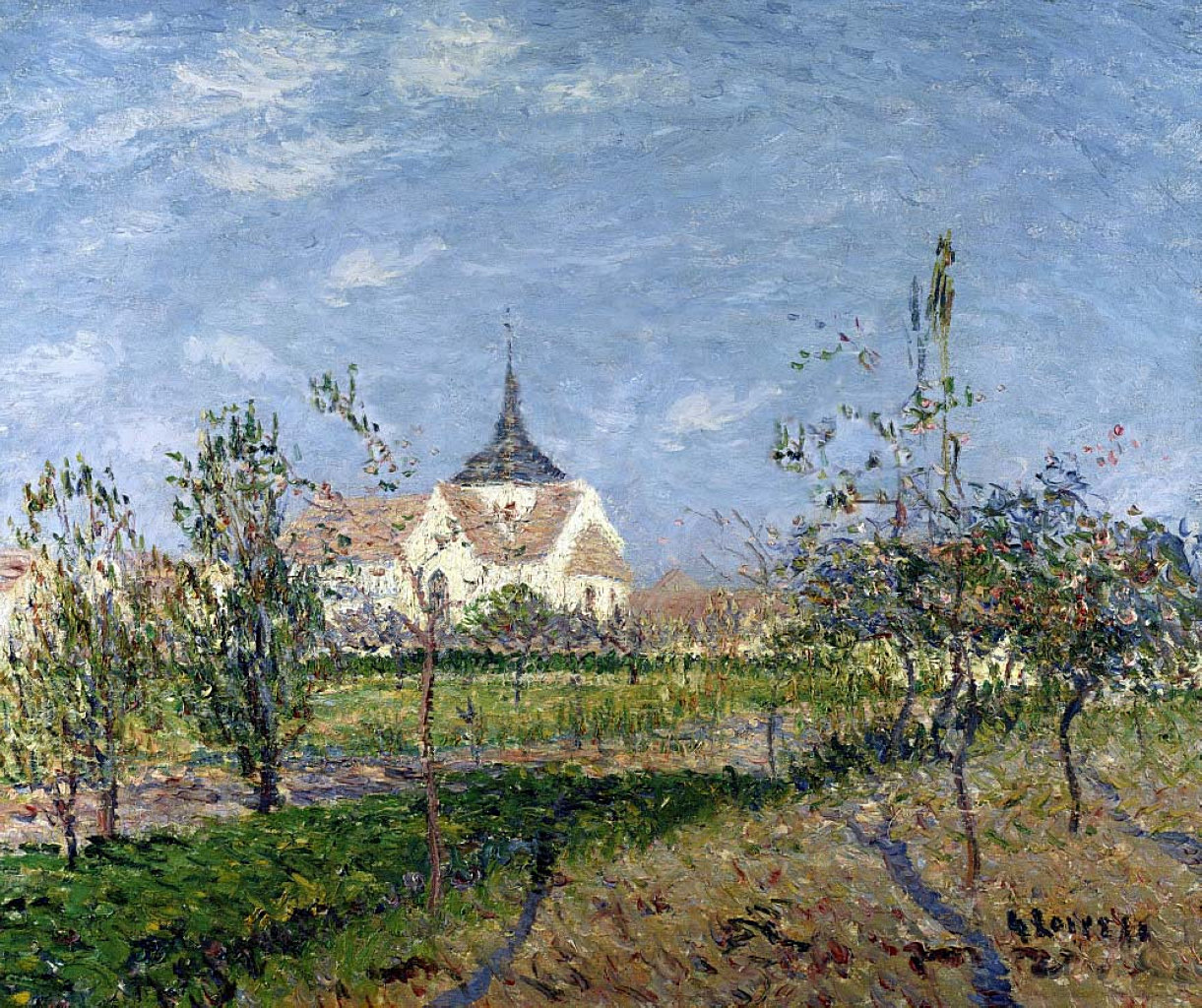 Church at Notre Dame at Vaudreuil (1900) – Gustave Loiseau Tablo