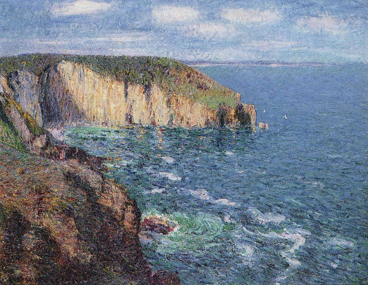 Cliffs at Cape Frehel (1905) Gustave Loiseau tablo - Dekolata