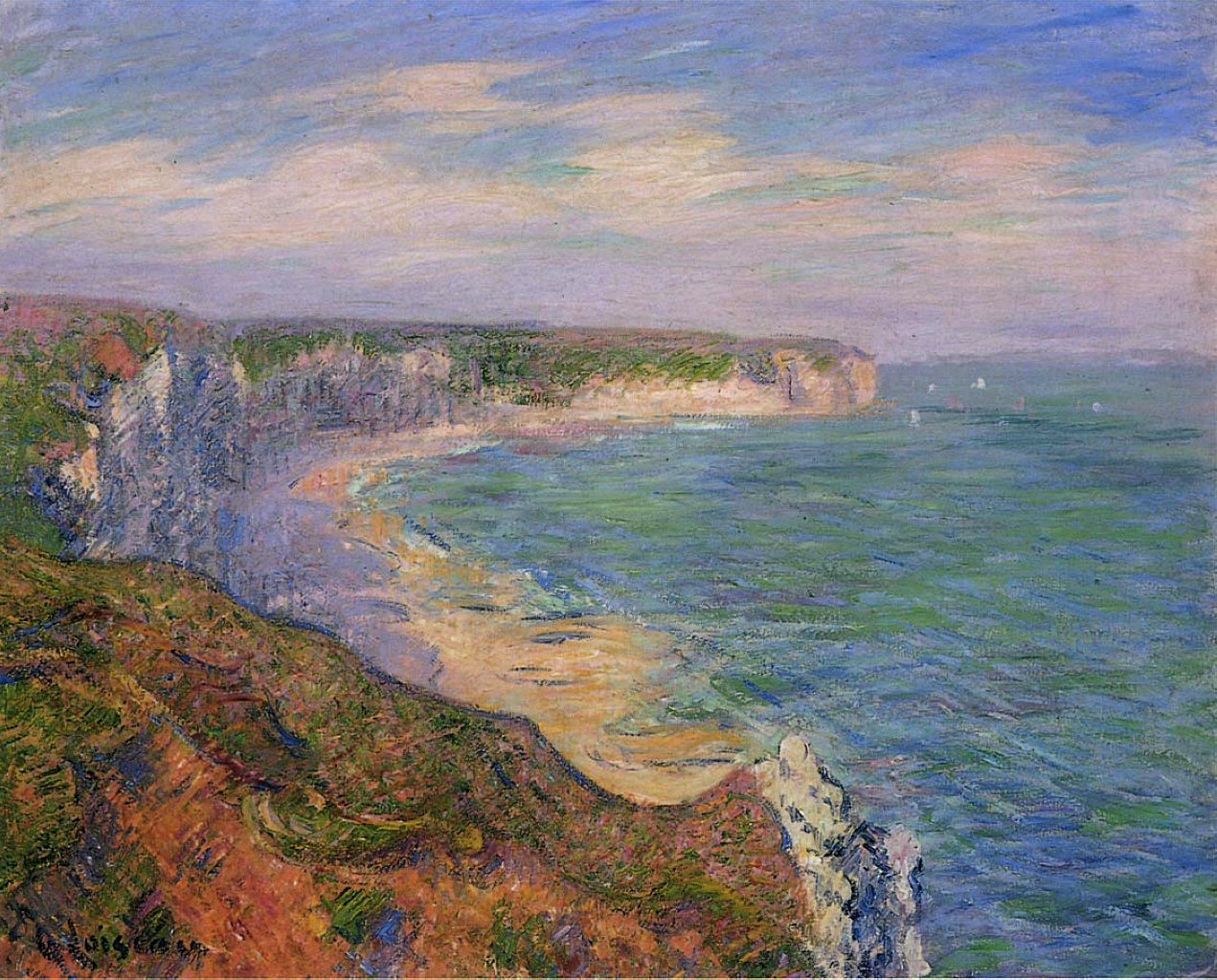 Cliffs at Fecamp in Normandy (1920) Gustave Loiseau tablo - Dekolata